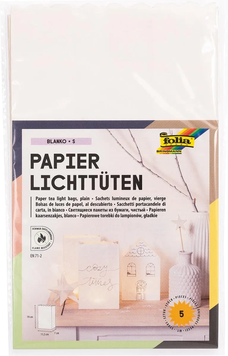Folia Lichtzak 19x11,5x7cm Natuurlijk