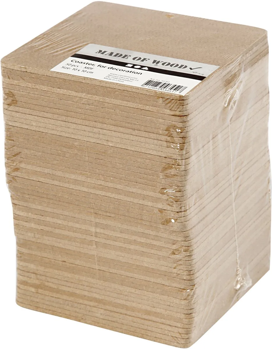 Creativ Company MDF Onderzetters 50 Stuks - Naturel