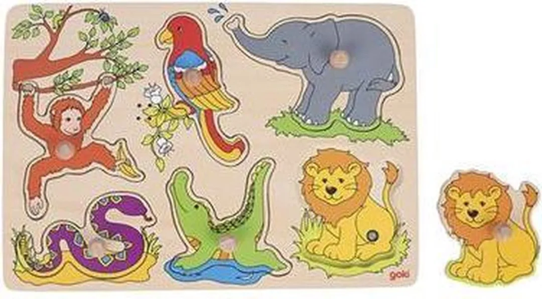Goki Lift-out Puzzle 8-delig - Blank/Multicolor