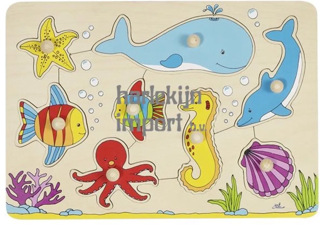 Goki Lift-out Puzzle 8-delig - Blank/Multicolor