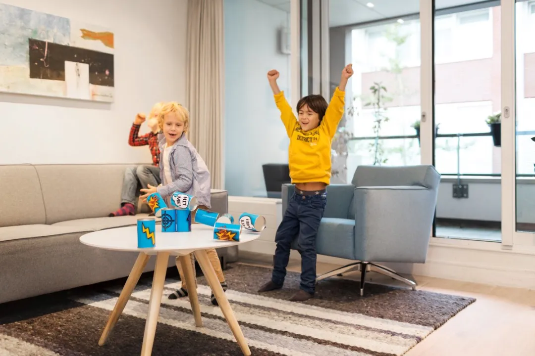 BS Toys Blikgooien Werpspel GA131 - 10 Blikken - Blauw - afbeelding 6 van 6
