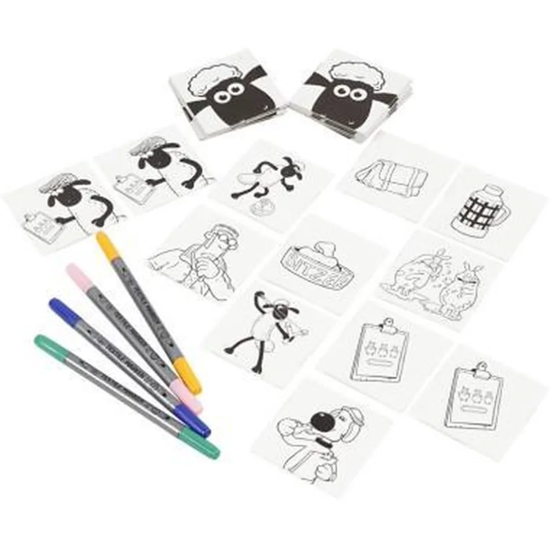 Creativ Company Shaun Memoriespel Tekenset - Multicolor