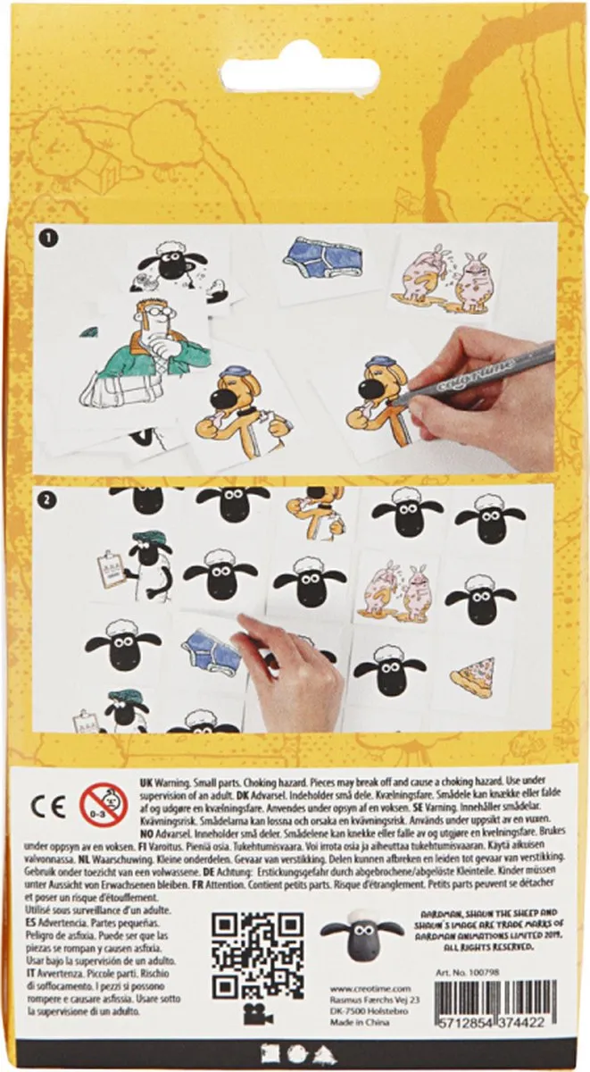 Creativ Company Shaun Memoriespel Tekenset - Multicolor