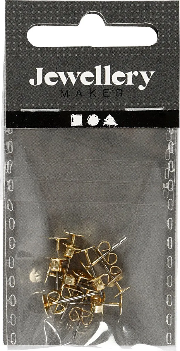 Creativ Company Oorstekers Plat 5mm - Goud & Zilver - 10 Stuks
