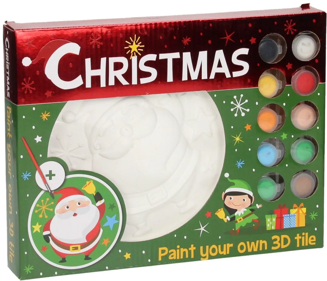 Johntoy Wins Holland 3D-tegel Schilderen Kerst Knutselset 17,5cm