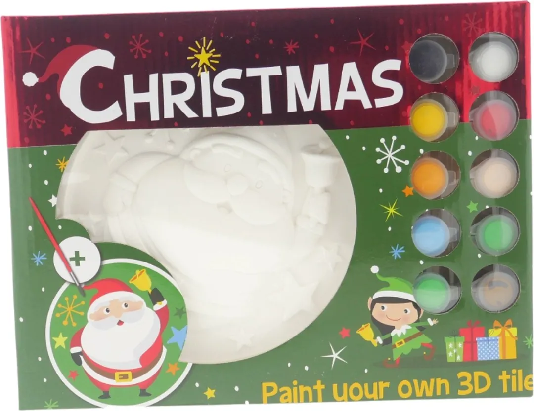 Johntoy Wins Holland 3D-tegel Schilderen Kerst Knutselset 17,5cm - Multicolor