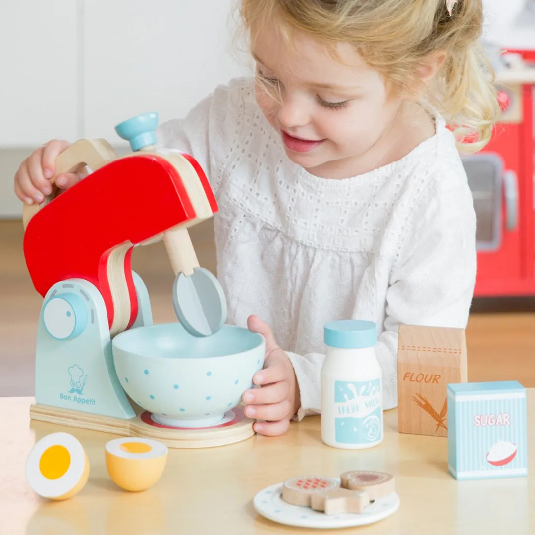New Classic Toys Houten Mixer Set - 11-delig - Rood