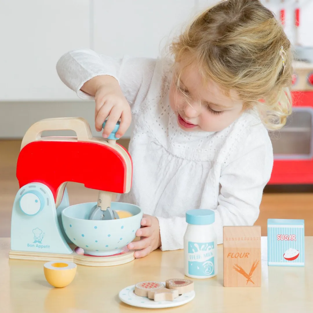 New Classic Toys Houten Mixer Set - 11-delig - Rood