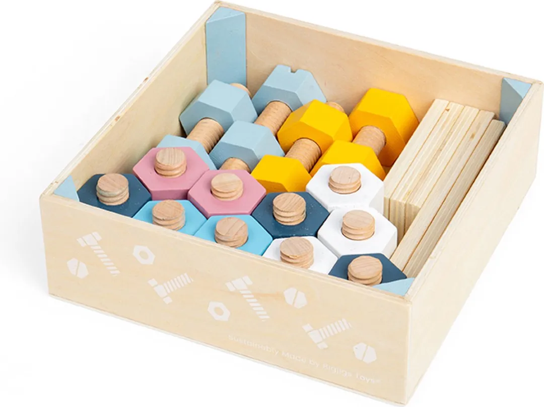 BIGJIGS Bouten en Moeren Multicolor