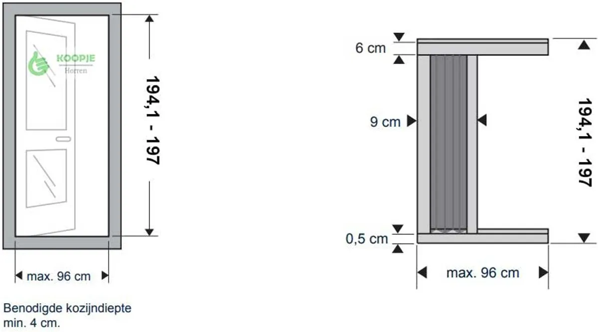 Bruynzeel Plissé Vliegendeur S900 96x194-197cm Wit - afbeelding 3 van 5