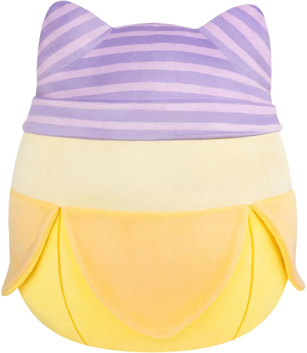 Squishmallows Junie 40cm - Geel met Paarse Strepen Kattenmuts