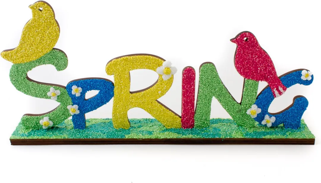 Foam Clay Lente Knutselset - 21 Stuks - Houten Tekst Spring