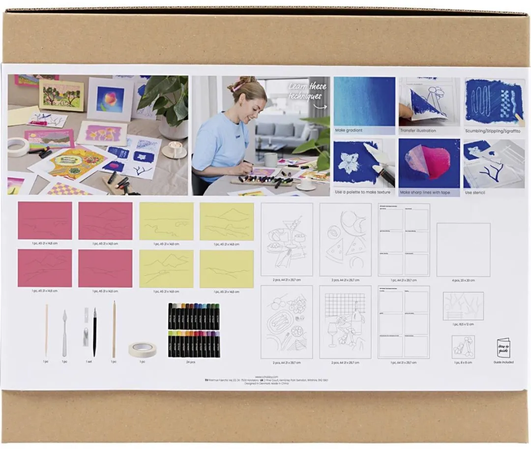 Creativ Company Starter Hobbyset Oliepastel Bloemen 24 Kleuren