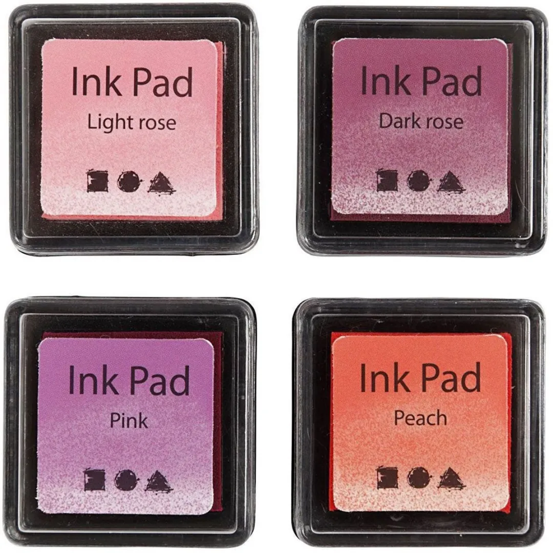 Creativ Company Stempelinkt - Peach/Lichtroze/Donkerroze - 10g - 4 Stuks