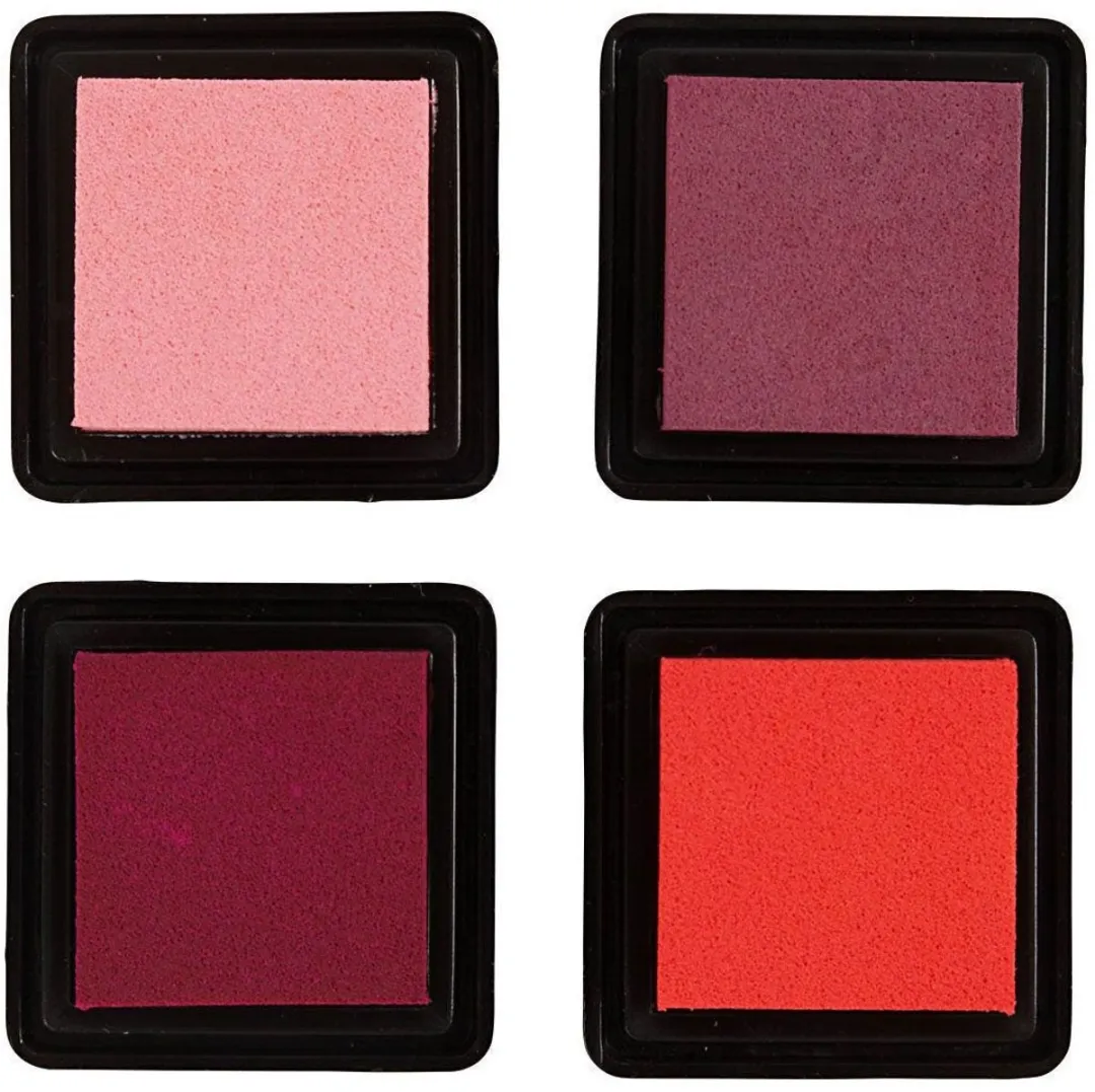 Creativ Company Stempelinkt - Peach/Lichtroze/Donkerroze - 10g - 4 Stuks