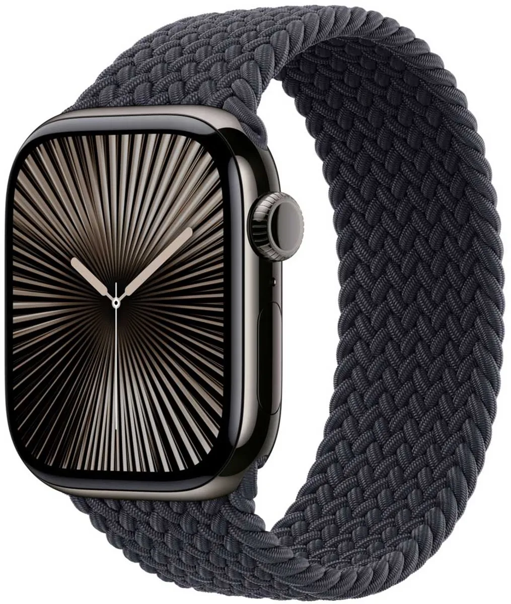 Apple Gevlochten solobandje voor de Apple Watch | 44/45/46/49 mm - Maat 5 - Midnight