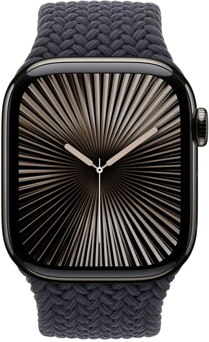Apple Gevlochten solobandje voor de Apple Watch | 44/45/46/49 mm - Maat 5 - Midnight