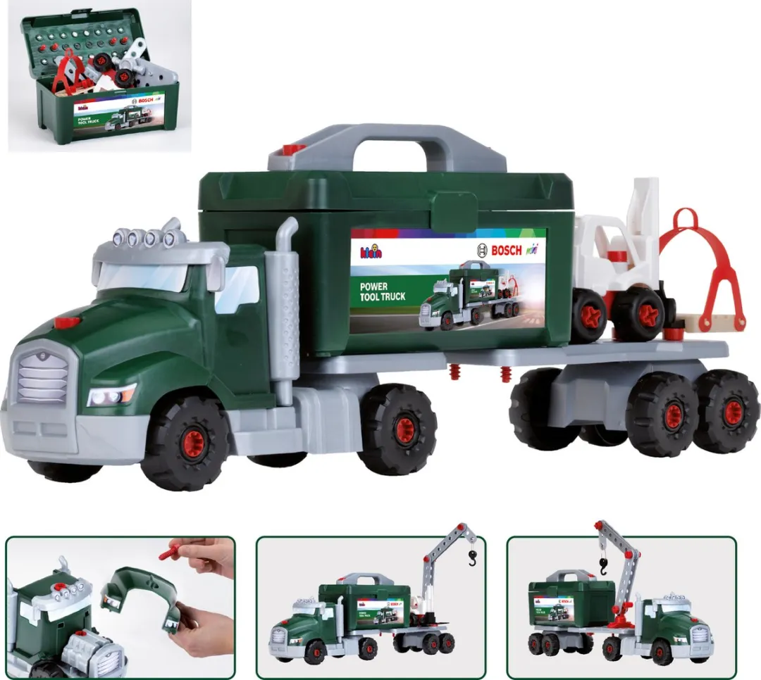 Klein Toys Bosch Mini Gereedschap Vrachtwagen 86 Onderdelen 1:24 - Groen/Rood