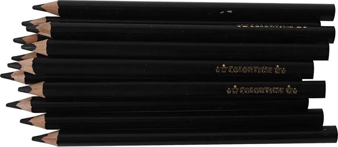 Colortime Jumbo Kleurpotloden 12 Stuks - 5mm - Zwart