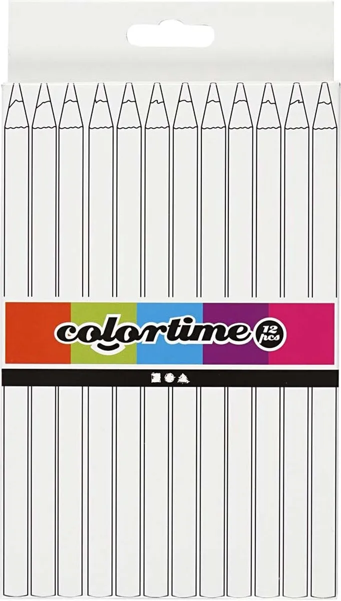 Colortime Jumbo Kleurpotloden 12 Stuks - 5mm - Zwart
