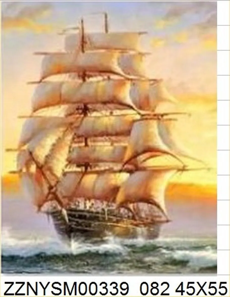 VDTOYS Diamond Painting VDTA082 Zeilboot Antiek 1 - Groot 45x55cm