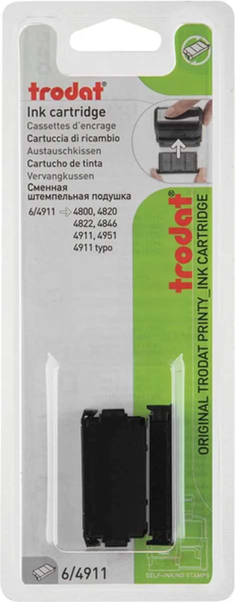 Trodat Printy 6/4911 Stempelkussen - 2 Stuks Zwart