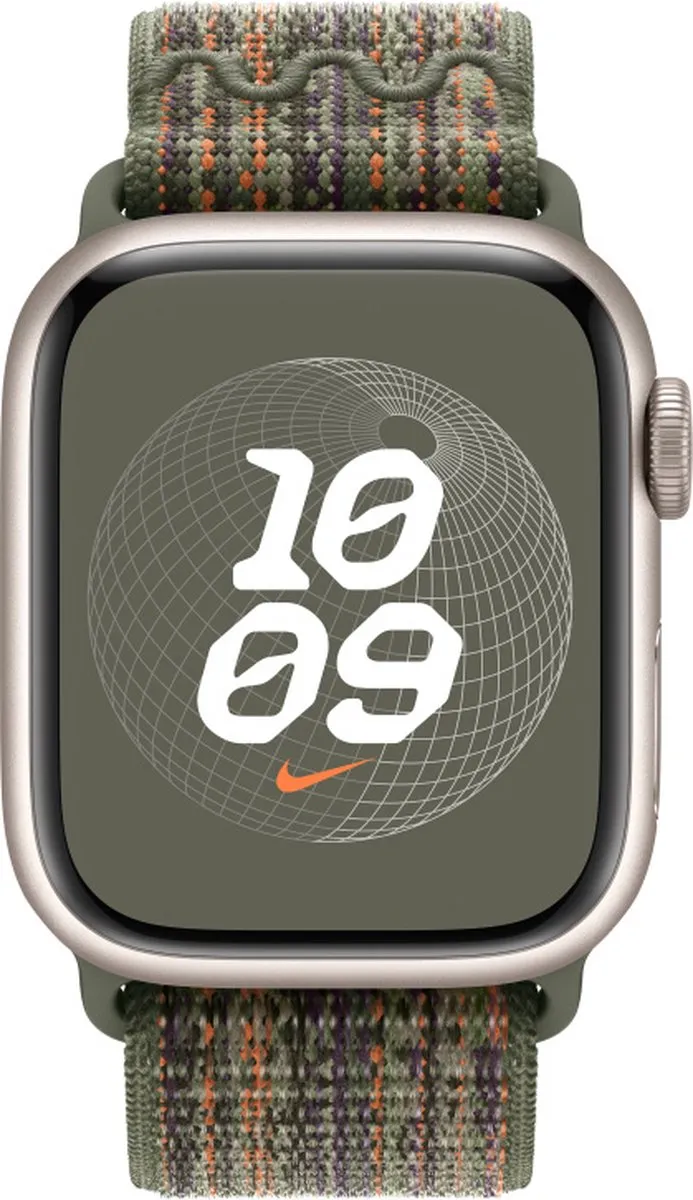 Apple Nike Sport Loop Horlogeband 41mm - Sequoia/Orange - afbeelding 6 van 6
