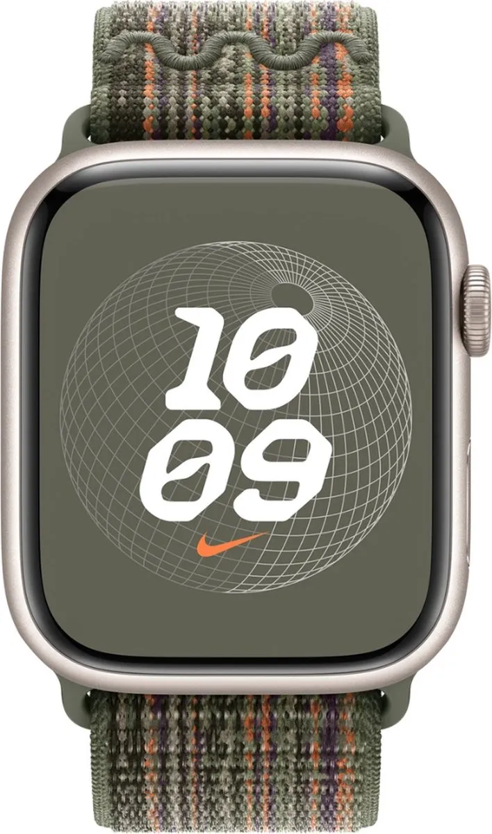 Apple Nike Sport Loop Horlogeband 41mm - Sequoia/Orange