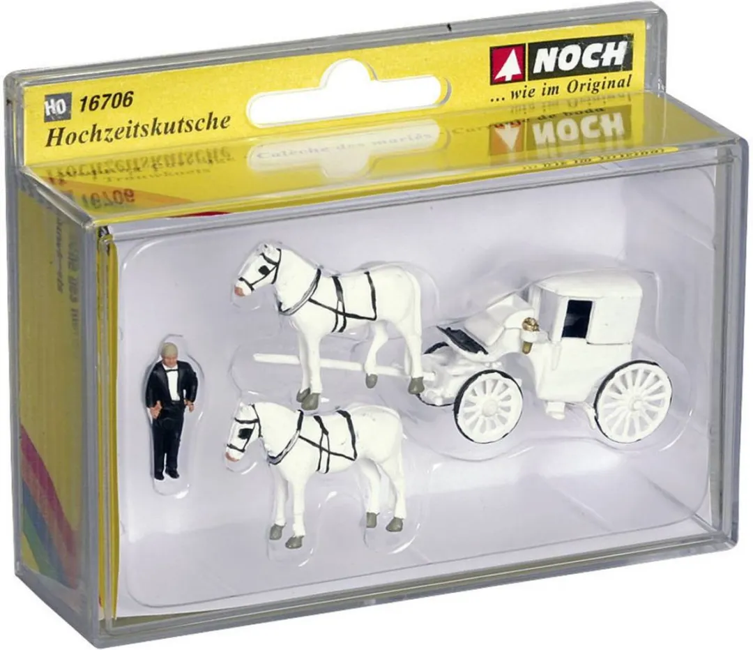 Noch Trouwkoets H0 - Wit/Zwart