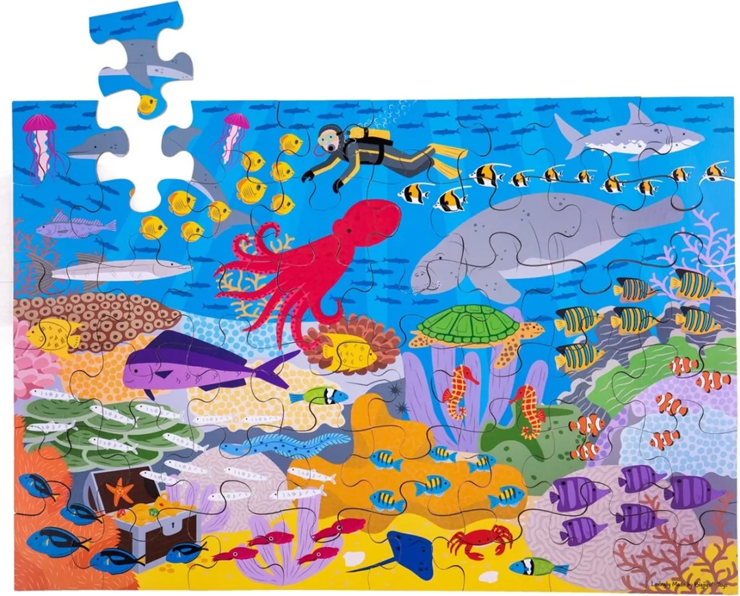 BIGJIGS Onder de Zee Vloerpuzzel 48 Stuks - BJ917