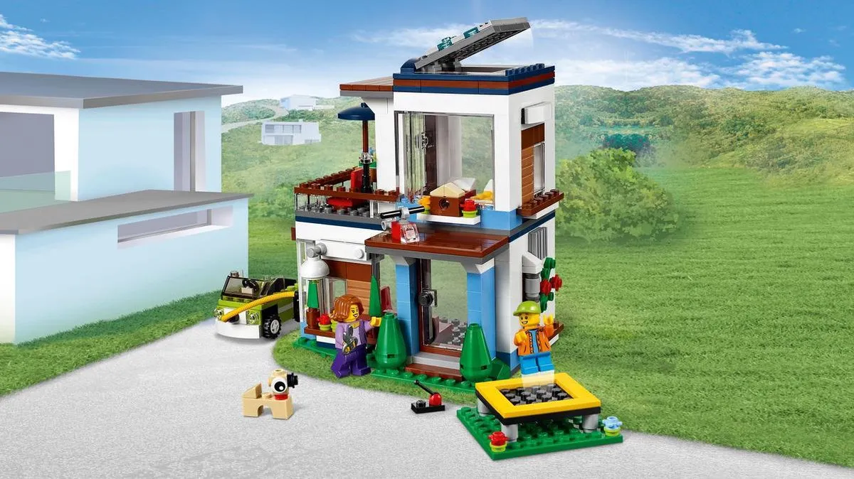 LEGO Creator Modulair Modern Huis 31068 - 386 Stukken - 2 Minifiguren - afbeelding 6 van 6