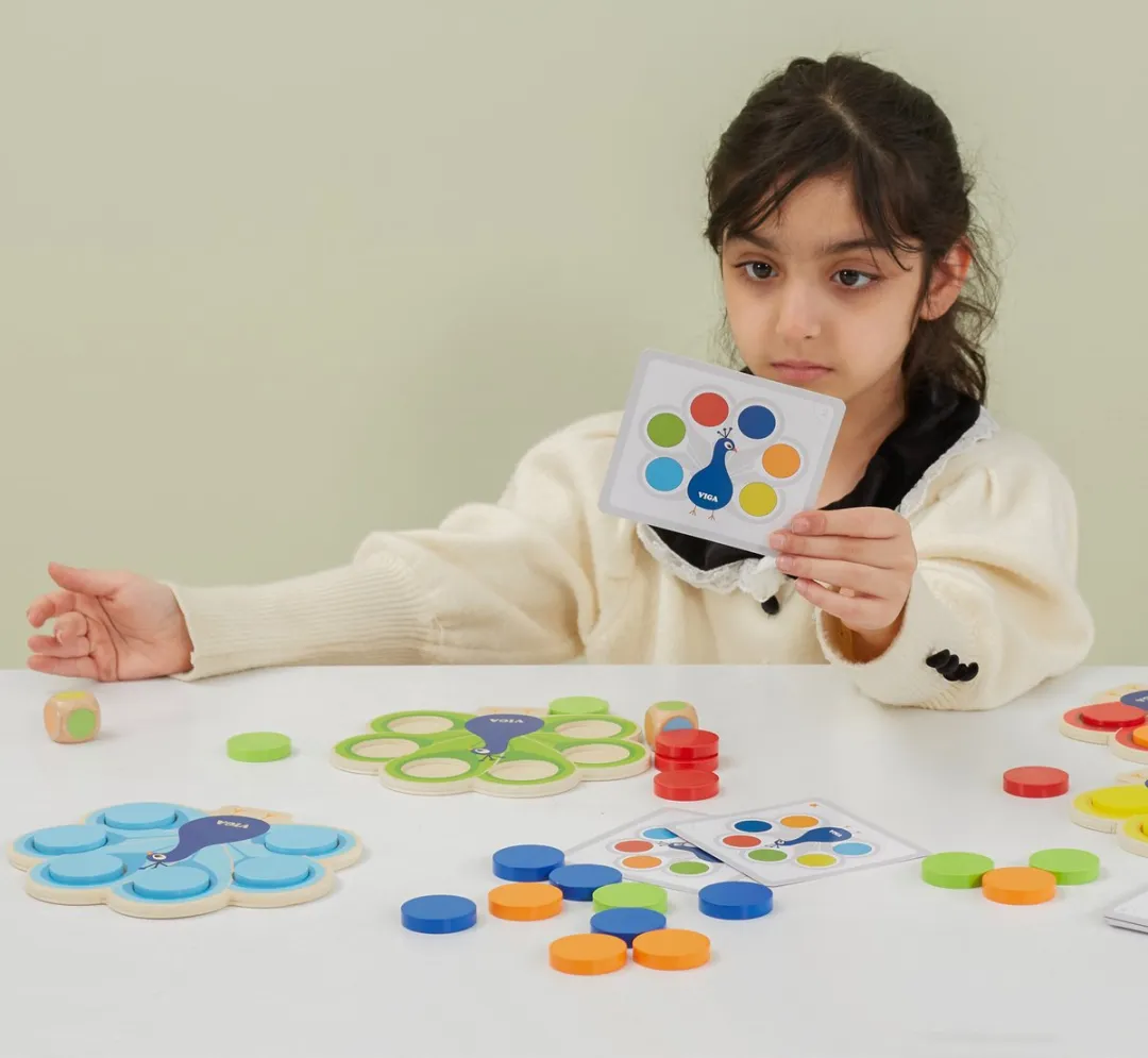 Viga Toys Pauw Kleur Matching Spel - 10 Stuks - Multi - afbeelding 6 van 6