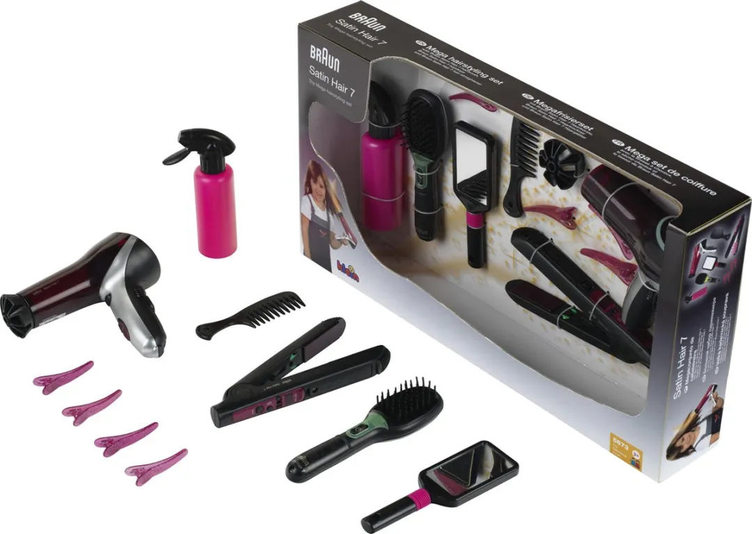 Klein Toys Braun Satin Hair 7 Kappersset - Multicolor - afbeelding 6 van 6