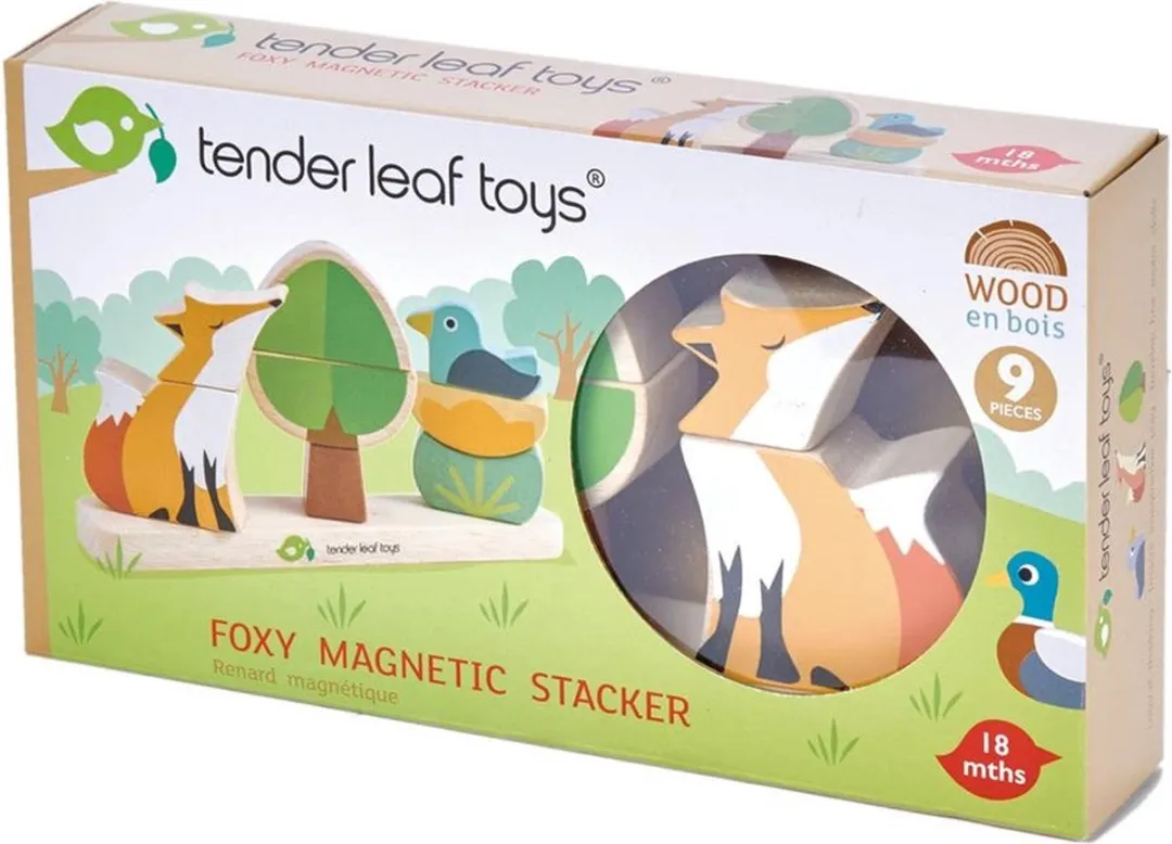 Tender Leaf Toys Magneetpuzzel Vos Hout 23cm - 9-delig - Multicolor - afbeelding 6 van 6