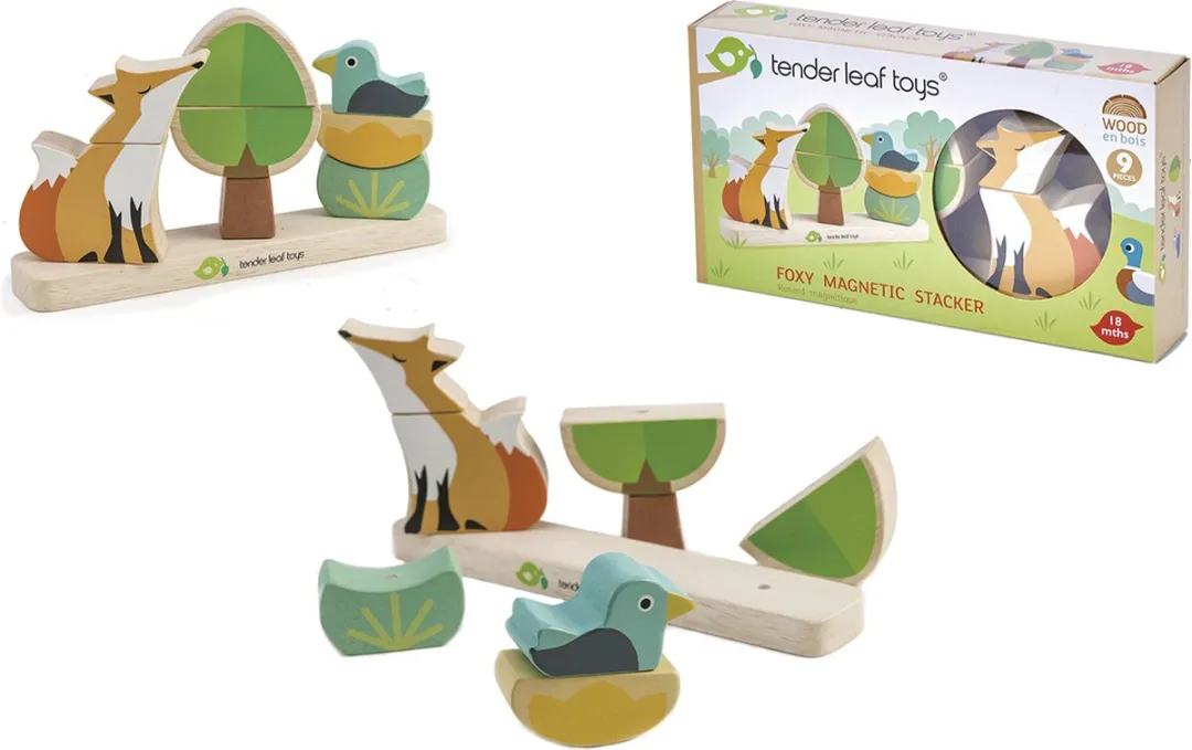 Tender Leaf Toys Magneetpuzzel Vos Hout Junior 23 Cm 9-delig