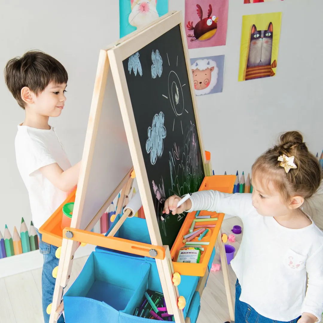 Teamson Kids Schildersezel 3-in-1 - Blauw/Hout