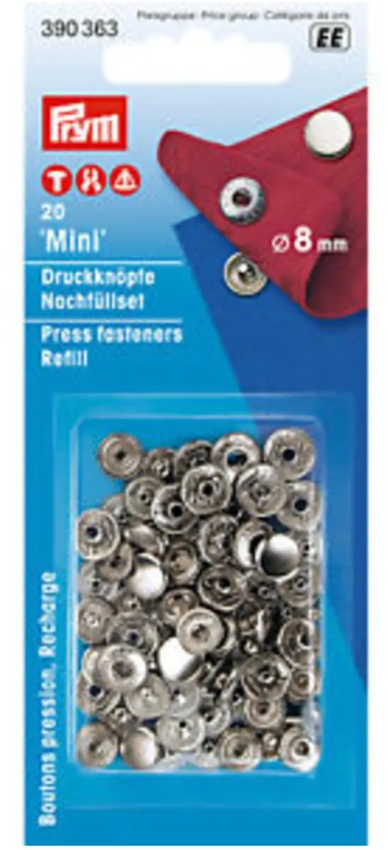 Prym Naaivrijdrukknoop Navulling 8mm - 20 Stuks