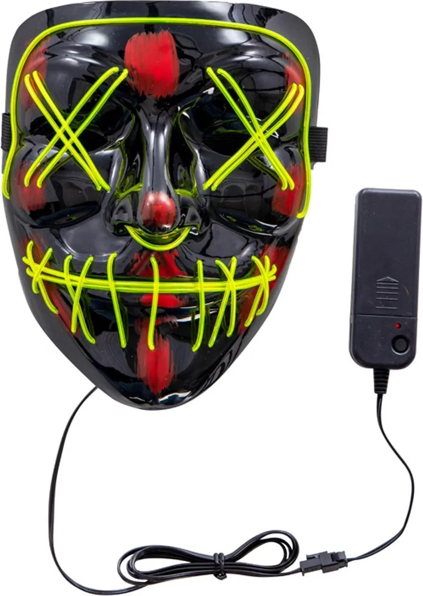 Carnival Toys Horror Nacht LED Masker - Zwart