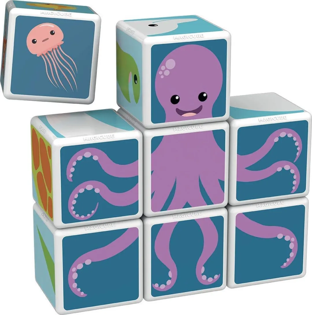 Geomag Magicube Jungle Animals 14-delig - Multicolor