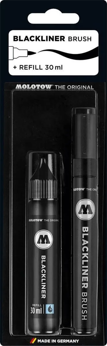 Molotow Blackliner Brush Marker & Refill 2 Stuks
