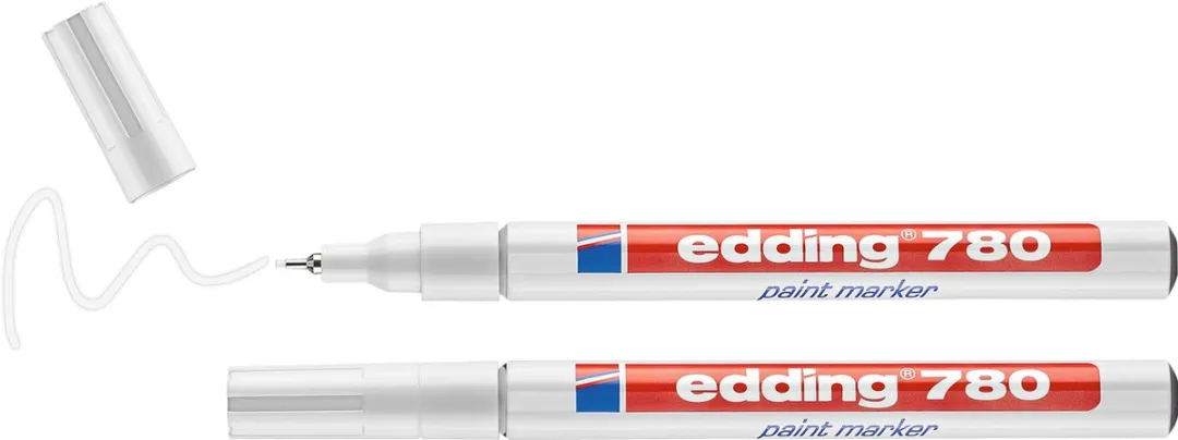 edding 780/2 Lakmarker Wit - Ronde punt 0,8mm - 2 Stuks