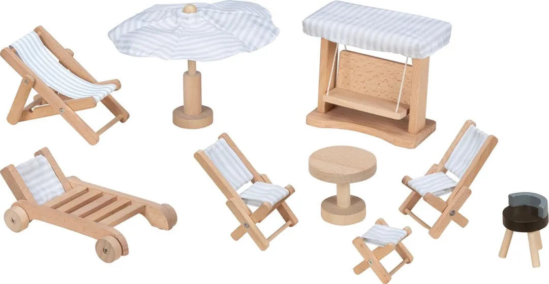 Goki Tuinmeubelen Poppenhuis 9-delig - Multicolor