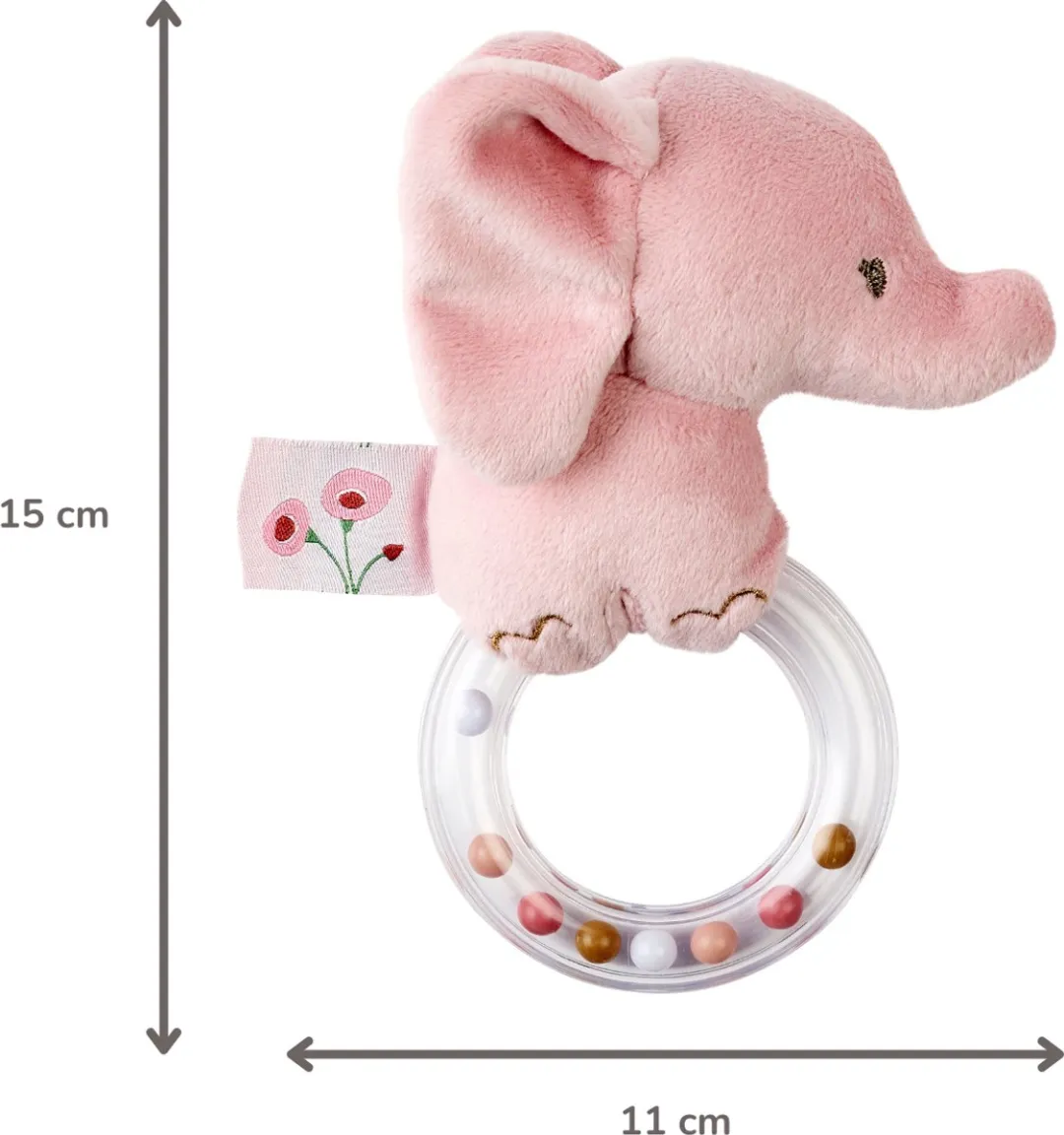 Nattou FanFan Rammelaar Olifant - 15cm - Roze