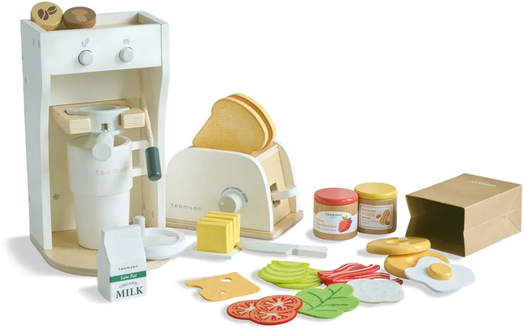 Teamson Kids Houten Speelkeuken Ontbijt Accessoires