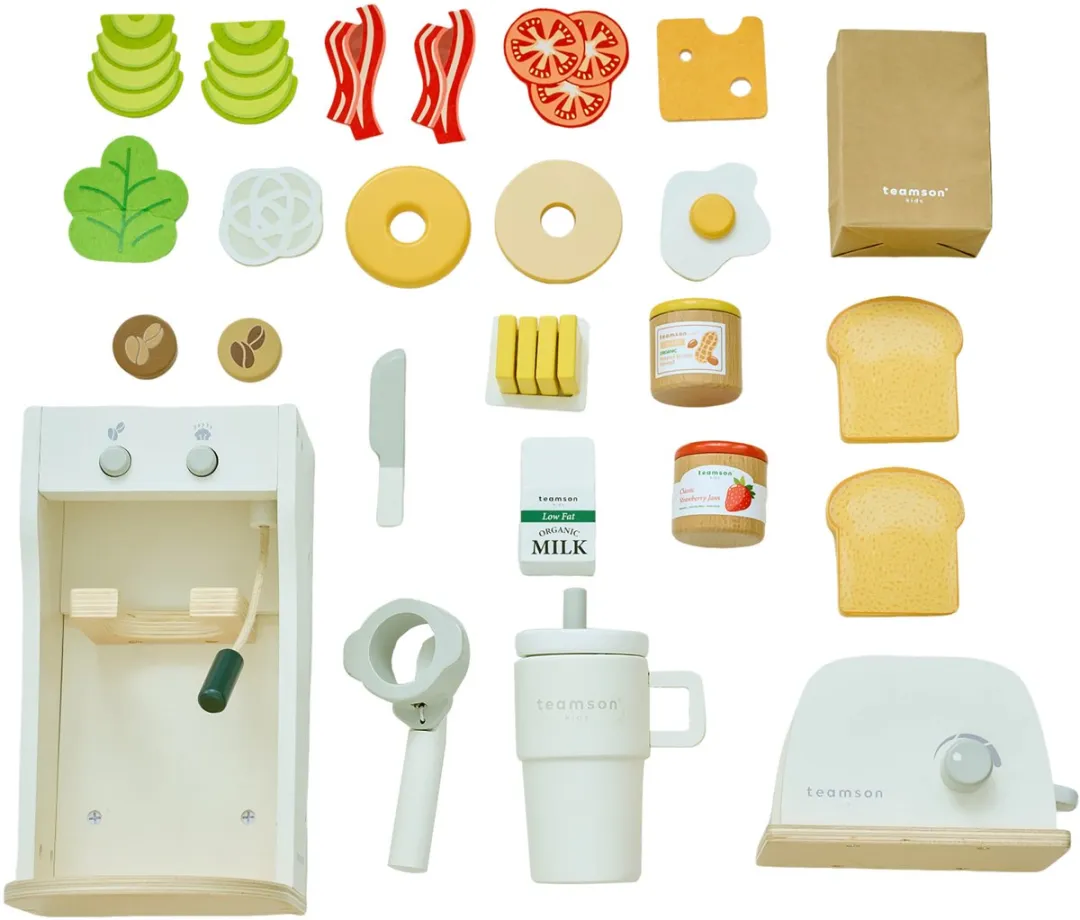 Teamson Kids Houten Speelkeuken Ontbijt Accessoires - Wit