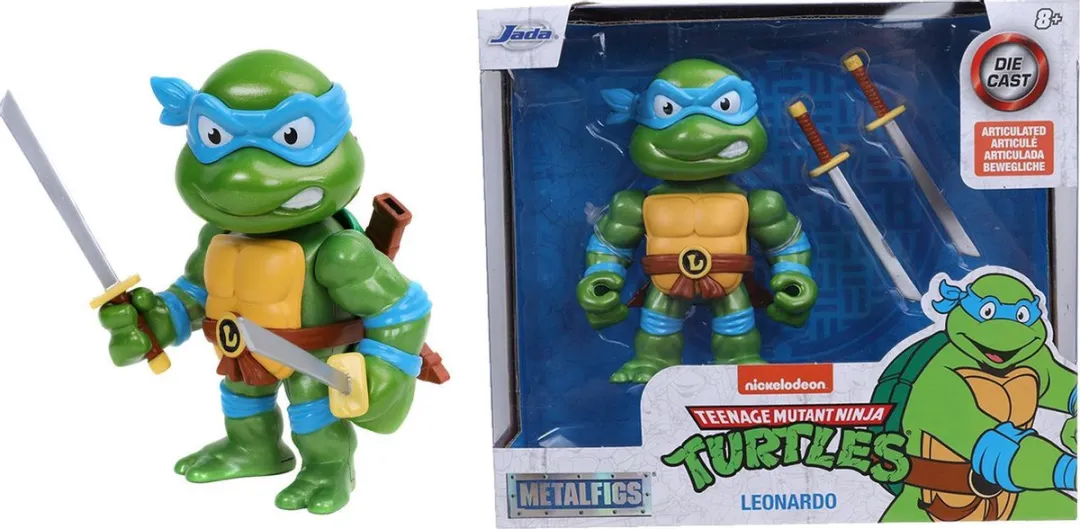 Jada Toys Leonardo Turtles Actiefiguur 4" - MPN 253283000 - Groen/Geel - afbeelding 2 van 6
