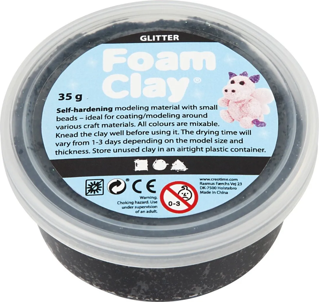 Foam Clay Boetseerklei Zwart 35g
