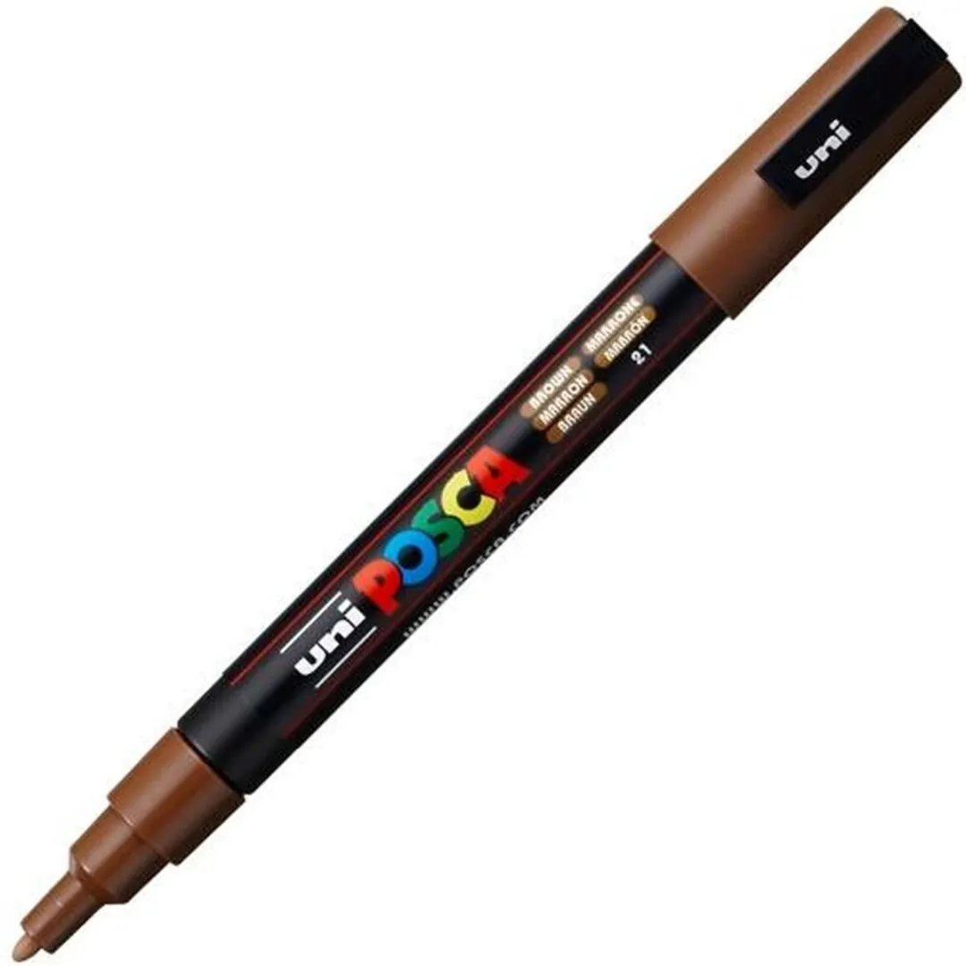 Posca PC-3M Fine Tip Verfstiften - Bruin - 6 Stuks