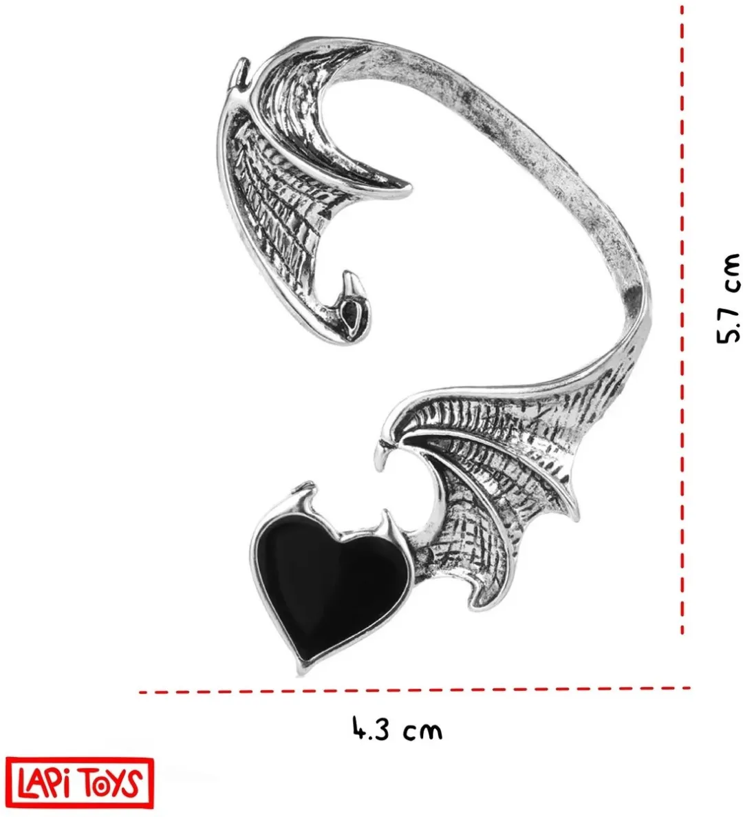Lapi Toys Gothic Punk Oorbel - Metaal Zilver - Linker Oor