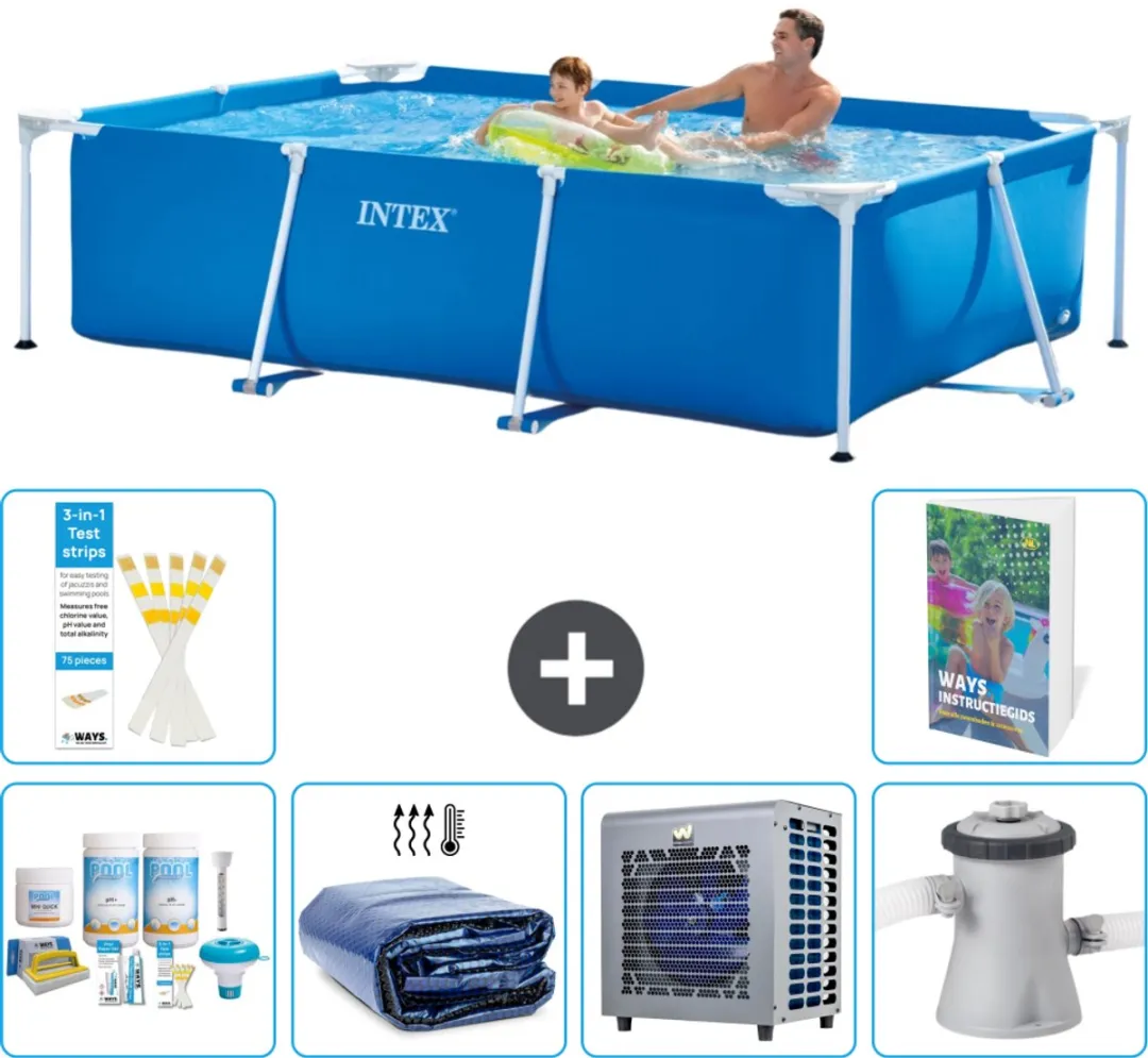 Intex Rechthoekig Frame Zwembad 260x160cm Blauw - 2282L - 7-delig - afbeelding 2 van 6